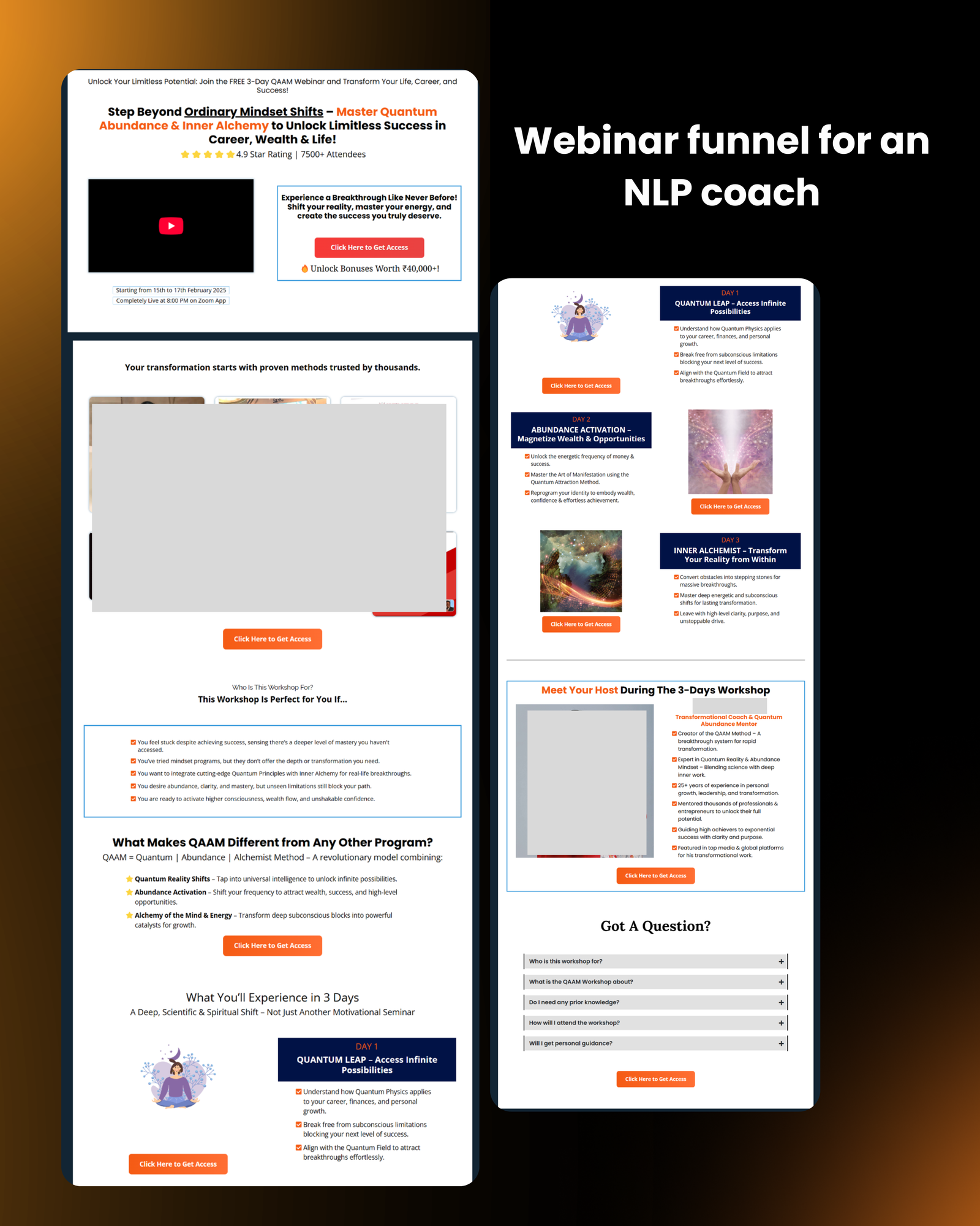 Coaching landing page built by Funnel House