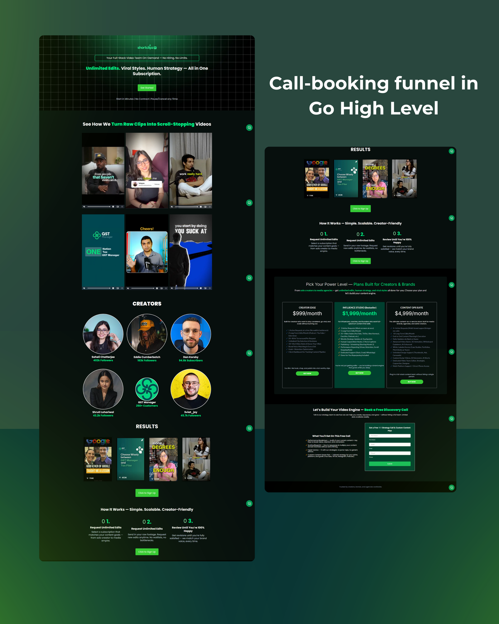 Client acquisition landing page built by Funnel House