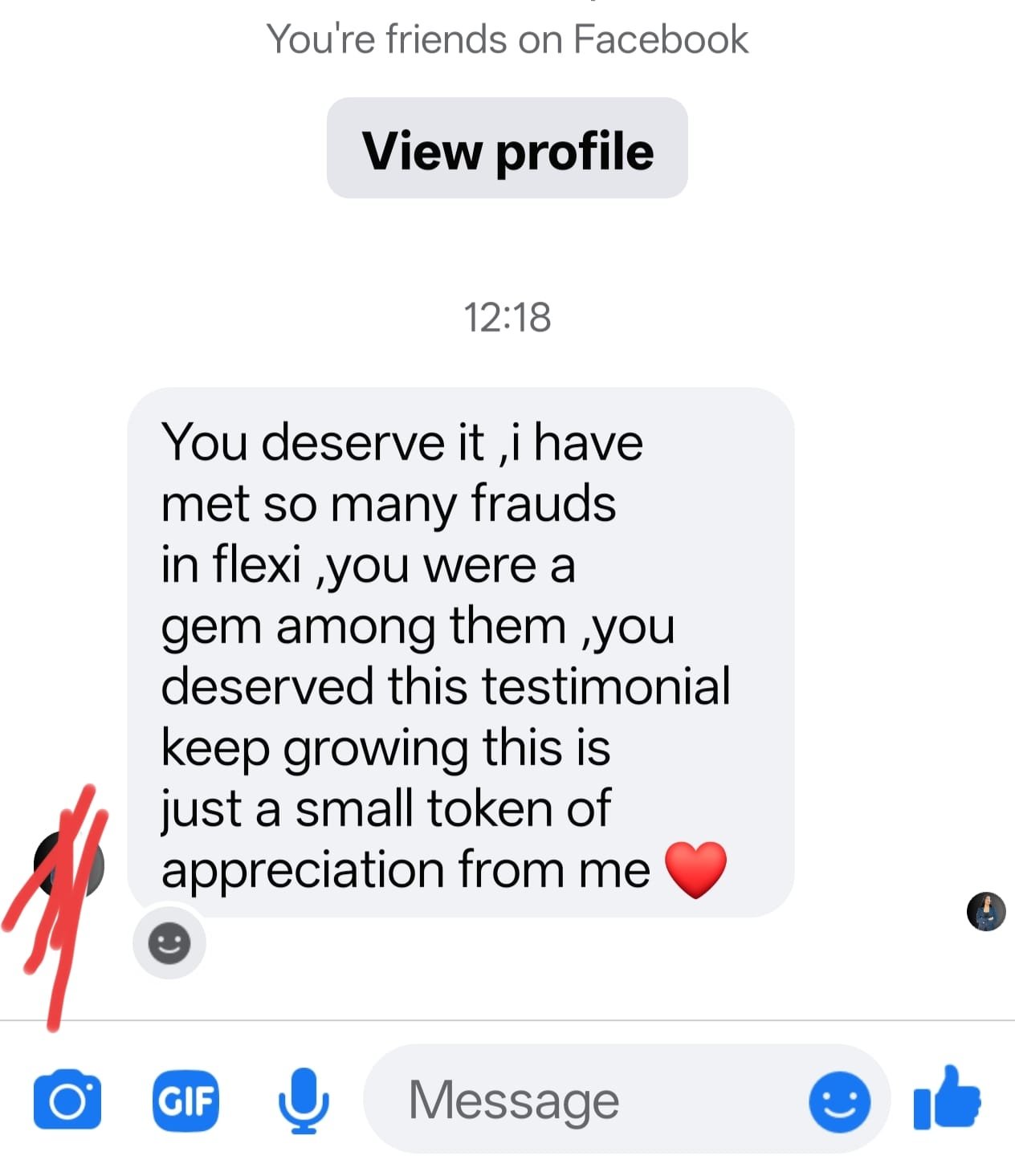 Client appreciation message