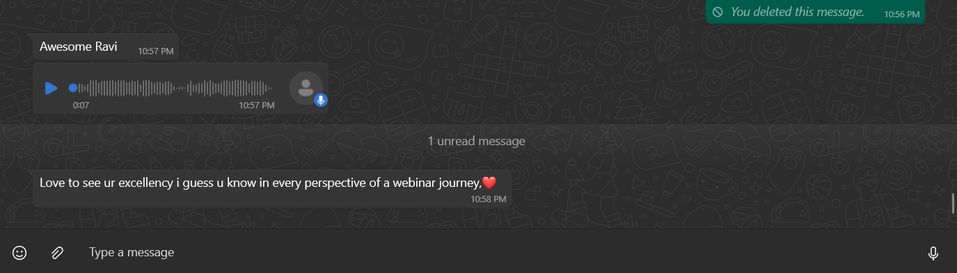 Client message about booked calls